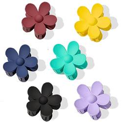 6 Pcs Flower Claw Clips Flower Hair Clips for Women Girls Thick Hair Matte Big Hair Claw Clips Non Slip Strong Hold Hair Catch Clamps Barrettes Headwear Accessories for Thin Hair (6Pcs Multicolor-C) von RVUEM