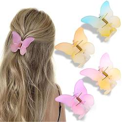 ATODEN Butterfly Hair Clips Butterfly Clips for Hair 4Pcs Medium Hair Clips Hair Claw Clips for Women Girl Cute Hair Clips Matte Hair Clips Butterflys Accessories Hair Clamps Jaw Clips for Thick Thin von RVUEM
