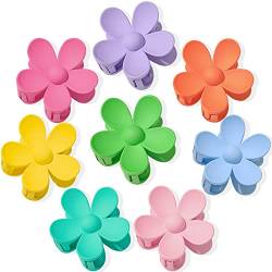 Flower Hair Claw Clips 8PCS Large Claw Clips Big Cute Hair Clips Large Hair Jaw Clips For Women Girls Thick Hair Large Daisy Hair Clips Matte Claw Clips Non Slip Strong Hold For Thin Hair 8 Colors von RVUEM