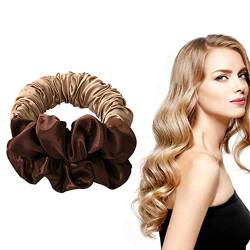 Heatless Curling Headband Soft No Heat Ponytail Hairband Lazy Hair Scrunchies Curler Sleep In Overnight For Women Long and Medium Hair DIY Hair Styling (Brown) von RVUEM
