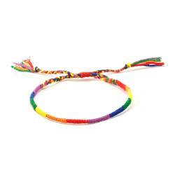 LGBT Bracelet Gays Lesbians Rainbow Pride Wristband Woven Adjustable Friendship Jewelry Style7,Gay Gifts von RVUEM