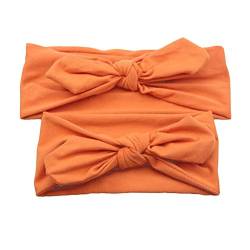 Mom and Baby Headband Toddler Girls Headwrap Knot Hairband Hair Bow Set (Orange) von RVUEM