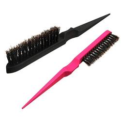 RVUEM 2pcs Hair Styling Brush Triplex Row Comb Teasing Brush with Tail Handle Back Brushing Comb for Home Salon von RVUEM