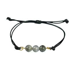 RWGSNB Natürliche Labradorit-Stein-Armbänder, Handgefertigtes Geflochtenes Lederarmband, Perlen-Energie-Edelstein-Armreifen, Freundschaftsarmbänder, Schmuck Für Frauen Und Männer von RWGSNB