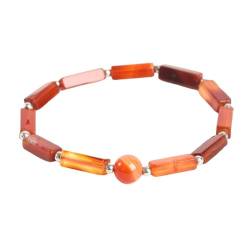 RWGSNB Natürliches Gestreiftes Achatstein-Armband, Modisches Rechteckiges Quarz-Perlenarmband, Elastische Energie-Edelstein-Armreifen, Chakra-Balance-Yoga-Schmuck Für Damen Und Herren von RWGSNB