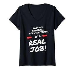 Damen Fantasy Fußball Kommissar Geschenk Fantasy Fußball Draft T-Shirt mit V-Ausschnitt von RWOS Design