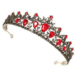 Braut-Strasskrone, Vintage-Retro-Kristall-Kopfschmuck, Barock-Königin-Tiara, Hochzeit, Brautkrone, Braut-Stirnband (Farbe: wie abgebildet, Größe: 14,5 x 4,5 cm) (wie abgebildet: 14,5 x 4,5 cm) von RWRAPS