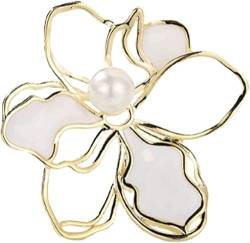 Brosche Perlen durchbrochene Blumenbroschen Anstecknadeln für Frauen Schalnadel handgemachte Kragenklammern Schmuck Brustnadeln Kragennadel von RWRAPS