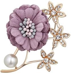 Handgelenk-Corsage, Boutonniere, Handgelenk-Blume, Damen-Stoffkunst, Perlenstoff, Blumen-Brosche, Anstecknadel für Damen, Strickjacke, Hemd, Schal, Mantel, Revers, Schmuck-Accessoire (Farbe: 21) von RWRAPS