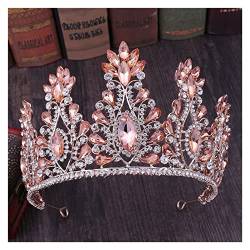 Kristall-Tiara-Krone, elegante Prinzessin-Krone, Tiara, weibliche Braut, Hochzeit (Farbe: Silberweiß, Größe: Krone) (Roségold-Krone) von RWRAPS