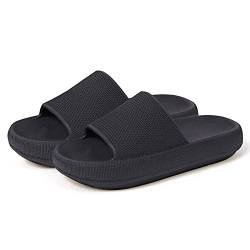 RXLLDOLY Badeschuhe Damen Herren- 45mm Dicke Sohle Badelatschen Damen, Unisex Hausschuhe Schlappen, Rutschfest Weich Schnell Trocknend Badeschlappen Damen Cozy Slides Indoors Outdoors von RXLLDOLY