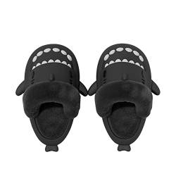 RXLLDOLY Winter 3D Shark Slides, Herausnehmbare Innenseite Weiche Cloudyz Hai Hausschuhe Schlappen für Damen Herren, wasserdichte rutschfest Plüsch Slippers für drinnen draußen Pantoffeln von RXLLDOLY