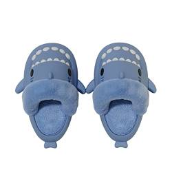 RXLLDOLY Winter 3D Shark Slides, Herausnehmbare Innenseite Weiche Cloudyz Hai Hausschuhe Schlappen für Damen Herren, wasserdichte rutschfest Plüsch Slippers für drinnen draußen Pantoffeln von RXLLDOLY