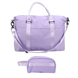 RXMORI Reisetasche, Wochenendtasche für Damen, große Kapazität, tragbare Hand-Schulter-Gepäcktasche mit kleiner Tasche für Sport, Camping, Zuhause (APJ021PS) von RXMORI