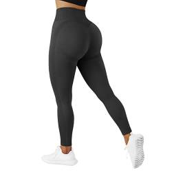 RXRXCOCO High Waist Sport Leggings Damen Lang Blickdicht Push Up Sporthose Scrunch Booty Gym Laufhose #5 Schwarz（S） von RXRXCOCO