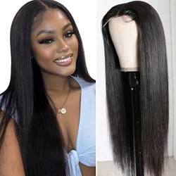 RXY Echthaar Perücke HD Lace Front Wig Human Hair 4x4 Straight 180 Density Lace Closure Human Hair Wig With Baby Hair 16 Zoll von RXY