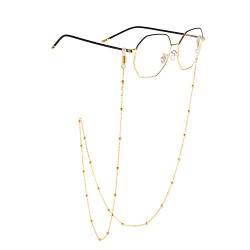 RY-EARL Brillenketten für Lesebrillen，2PCS Stilvolle rutschfeste Augenkette Cord Damen Lesebrille, transparente Zirkonoxid-Sonnebrillen Band Lesebrillen Brille Cords Hals Strap (Gold & Silber) von RY-EARL