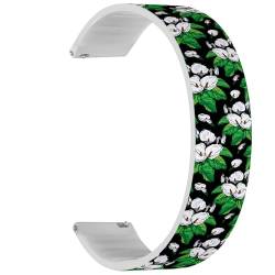 RYANUKA Solo Loop-Armband, kompatibel mit Amazfit GTR 2e / GTR 2 / GTR 3 Pro/GTR 3 / GTR 4 (elegante Calla-Blumen), Schnellverschluss, 22 mm, dehnbares Silikonband, Zubehör, Silikon, Kein Edelstein von RYANUKA