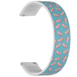 RYANUKA Solo Loop Sportuhrband aus weichem Silikon mit Schnellverschluss (Symbol 2019 Pink Pig On), dehnbares Silikonband, Zubehör, 18 mm, Silikon, Kein Edelstein von RYANUKA