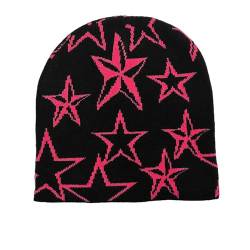 RYMAUP® Y2k Pentagramm Strickmütze für Herren und Damen, hochwertige Mütze, warme Mütze, Harajuku-Mütze,Strickmütze, im Street-Stil von RYMAUP