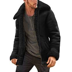 Blouson Herren Übergangsjacke Stepp Herren Fleece Jacke Übergröße Leder Kurzmantel Herren Winterjacke Mit Fell Kaputze Winterparka Herren Schwarz Kurzmantel Herren Winter 3Xl Winterjacke 2023 von RYTEJFES