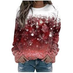 Bluse Damen Langarm Ausgefallene Tshirts Damen Damen Kleidung Herbst Rundhals Pullover Damen Pulli Grün Damen Katzen Weihnachtspullover Pärchen Weihnachtspullover Weihnachtspullover Leuchtend von RYTEJFES