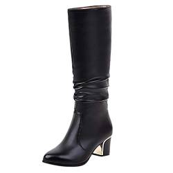 Damen Halblange Sale Stiefel Leder Damen Schwarz Absatz Braun Mädchen 47 Schnürstiefel Winterstiefel Winterschuhe Hohe Stiefel Winter Boots Halblange Mode Winterboots Warm Halbschaft Stiefel 8 von RYTEJFES