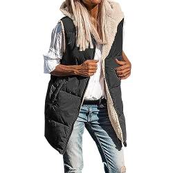 Damen Lange Weste Ohne Ärmel Winter Mit Kapuze Longweste Große Größen Schwarz Daunenweste Weste Winterjacke Longweste Sportweste Übergangsjacke Herbstjacke Steppjacke Jacke Pufferjacke Steppweste $ von RYTEJFES