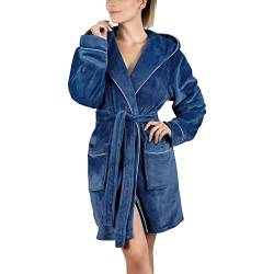 Leichter Damen Bademantel, Bademantel Damen Lang Flauschig Baumwolle Frottee Mit Kapuze Ohne Kapuze Bunt Bademantel Morgenmantel Frottee Saunakilt Bathrobe Kimono Negligee Saunatuch Sauna Bademäntel von RYTEJFES