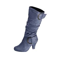 Outdoor Schuhe Damen Wasserdicht, Damen Schnürhohe Stiefeletten Schwarz Braun Mit Absatz Grau Winter Blau Winterstiefel Winterschuhe Schuhe Warm Boots Wandern Flache Halblange Stiefel Winterboots 8 von RYTEJFES