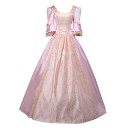 Prinzessin Kleid Damen Ballkleid Tüll Schwarz Mittelalter Lang Rosa Renaissance Festlich Gothic Kleid Halloween Lang Festival Mittelalter Kleid Kleid Historisches Vintage Kleidung Cosplay Kostüm @ $ von RYTEJFES