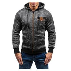 Pulli Herren Hoodie Slim fit Halfzip Jacke Kapuze Hoodie Sweatshirt Kapuzenpullover Schräger Reißverschluss Langarm Sweatjacke mit Kapuze Männer Casual Herbst Winter Kapuzenpulli Kapuzenjacke von RYTEJFES