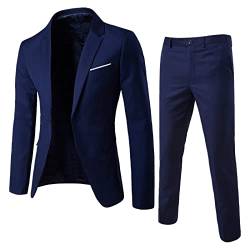 RYTEJFES Anzug Herren Regular Fit 3 Teilig Stretch Blau Schwarz 4Xl 60 Anzug Freizeitanzug Hausanzug Anzughose Sakkos Anzug Jacke Hose Trachtenanzug Anzüge Hosenanzüge Hochzeitsanzug von RYTEJFES