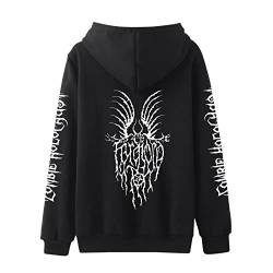 RYTEJFES Damen Gothic Jacke mit Kapuze Witchcraft Hooded Sweatshirt Rock Pullover Hoodie mit Reißverschluss Schuhe Schmuck Moon Druck Schwarz Punk Harajuku Stil Vintage Karneval Fasching Kostüm von RYTEJFES