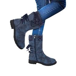 RYTEJFES Damenstiefel Winter Boots Damen Frau 37 39 49 Schwarz Mit Fell Stiefeletten Elegant Braun Winterstiefel Winterschuhe Hohe Boots Halblange Schuhe Winterboots Warm Klassische Schnürstiefel 8 von RYTEJFES