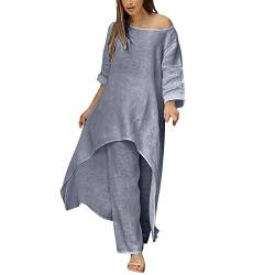 RYTEJFES Hausanzug Damen Kuschelig Ohne Kapuze Overall Elegant Xxxl Baumwolle Einteilig Tracksuit Loungewear Sommer Outfits Streetwear Freizeitanzug Anzug 2 Teiler Festlich Zweiteiler Hosenanzug Set von RYTEJFES