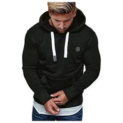 RYTEJFES Herren Basic Hoodie Kapuzenpullover Sweatshirt Hoody Pullover Langarmshirt von RYTEJFES