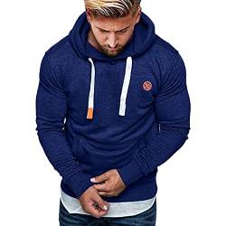 RYTEJFES Herren Kapuzenpullover Hoodie Sweatshirt Pullover Kapuze Kängurutaschen Regular Fit Einfarbig Baumwolle von RYTEJFES