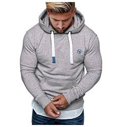 RYTEJFES Herren Kapuzenpullover Hoodie Sweatshirt Pullover Kapuze Kängurutaschen Regular Fit Einfarbig Baumwolle von RYTEJFES