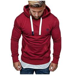 RYTEJFES Herren Kapuzenpullover Hoodie Sweatshirt Pullover Kapuze Kängurutaschen Regular Fit Einfarbig Baumwolle von RYTEJFES