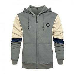 RYTEJFES Herren Sweatshirts mit Reißverschluss Langarm Sweatjacke Kapuzenpullover Farbblock Pullover Hoodie Kordelzug Tasche Kapuzenpulli Kapuzenjacke Casual Zip Patchwork Top Kapuze Pulli von RYTEJFES