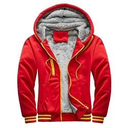 RYTEJFES Herren Winter Fleecejacke Kapuzenpullover mit Reißverschluss Hoodies Sweatshirt Sweatjacke Gefüttert Plüsch Warm Wintermantel für Männer Beiläufig Kapuzenjacke mit Kapuze von RYTEJFES