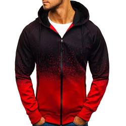 RYTEJFES Herren Zip Hoodie Sweatjacke Kapuzenjacke Langarm Kapuzenpulli mit Reißverschluss Kapuzenpullover mit Zip-Tasche Slim fit Sweatshirtjacke Herbst Winter Top Outwear von RYTEJFES