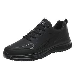 RYTEJFES Herrenschuhe Leder, Outdoor wasserdichte rutschfeste Elegante Turnschuh Schuhe Sportlich Walking Sport Gym Hallenturnschuhe Laufschuh Leichte Dämpfung Laufen Bequeme Sportschuhe Sneaker von RYTEJFES