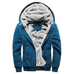 RYTEJFES Kapuzenpullover Herren Reißverschluss Baumwolle Fleecejacke Sweatjacke Gefüttert mit Kapuze Winter Warm Mantel Jacke für Männer Fleece-Innenseite Kapuzenjacke Wintermantel von RYTEJFES