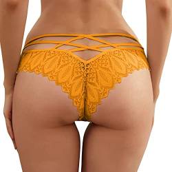 RYTEJFES Panty Damen für Sex mit Spitze Hipster Erotisch Unterwäsche Verführerisches Lace Unterhose Frauen Schlüpfer Spitzen-Blume Hollow Out Slips Atmungsaktiv Erotic Lingerie Spitzen String Tanga von RYTEJFES