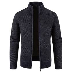 RYTEJFES Strickjacke Herren V-Ausschnitt Pullover ohne Kapuze Sweater Cardigan Feinstrick mit Taschen und Knopfleiste Winter Warm Wolle-gefüttert Wintermantel Winterjacken Übergangsjacke für Männer von RYTEJFES