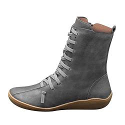 RYTEJFES Trachten Halblange Schuhe Für Damen - Damen Wasserdicht 39 40 41 47 Winterstiefel Winterschuhe Schuhe Warm Hohe Boots Wandern Frauen Flache Sneaker Halblange Stiefel Mode Winterhohe Boots von RYTEJFES