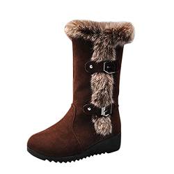 RYTEJFES Trachten Halblange Schuhe Für Damen - Damen Wasserdicht 39 40 41 47 Winterstiefel Winterschuhe Schuhe Warm Hohe Boots Wandern Frauen Flache Sneaker Halblange Stiefel Mode Winterhohe Boots $ von RYTEJFES