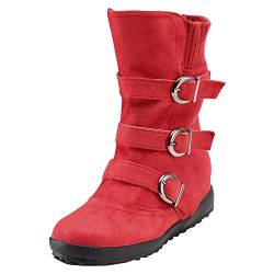 RYTEJFES Winterstiefel Damen Winterschuhe Damen Wasserdicht Hohe Boots Schwarz 39 42 50 Mode Stiefel Winter Schuhe Warm Hohe Boots Wandern Frauen Flache Sneaker Halblange Winterhohe Boots von RYTEJFES